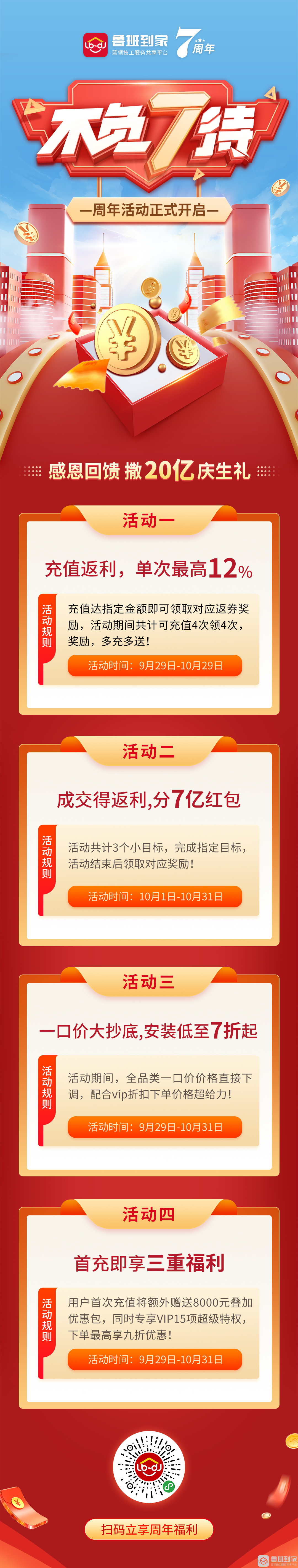 鲁班到家7周年狂欢已开启，四重福利等你来！